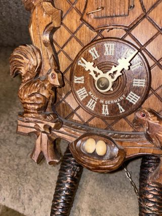 Vintage Hubert Herr German Cuckoo Clock Triberg Germany Bird 3