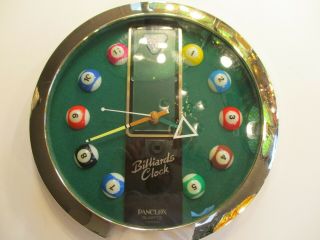 Billiards Clock Panclox Quartz Pool Keeps Accurate Time