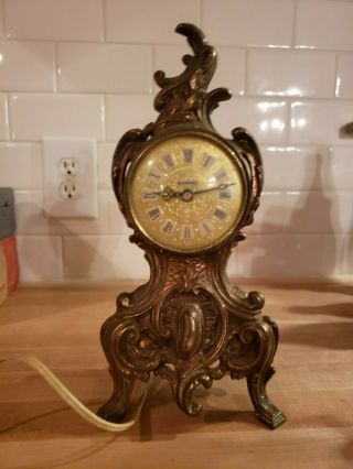 Vintage Renaissance Empire French Rococo Gold Gilt Bronze Electric Clock