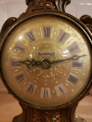 Vintage Renaissance Empire French Rococo Gold Gilt Bronze Electric Clock 2