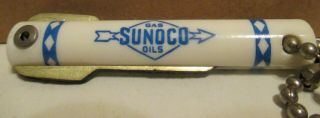 Sunoco Gas Station Advertising Key Chain B & S Sunoco Service Springfield Mass