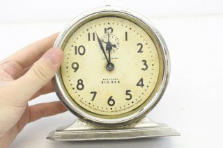 Vintage 1920 ' s Chrome Art Deco Westclox Big Ben Alarm Clock - M89 2