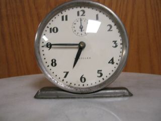 Vintage Westclox Alarm Clock Gray Finish With Cream Face