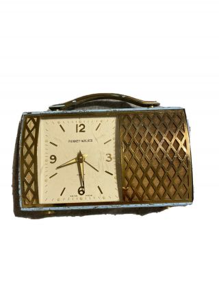Vintage Phinney - Walker Swiss Music Box Alarm Clock Steel Brass