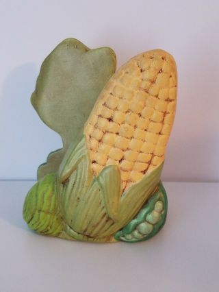Ceramic Hand - Painted Napkin Holder With Celery,  Corn,  And Peas - B