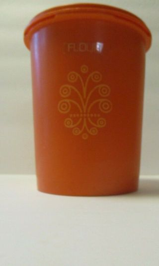 Vintage Tupperware Orange Servalier Canister 811 - 3 5 Cups With Lid