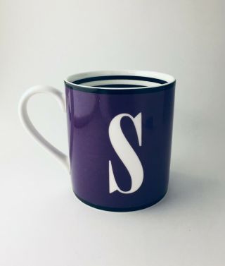 Kate Spade York Lenox Monogram " To The Letter " S Purple Coffee Tea Mug Cup