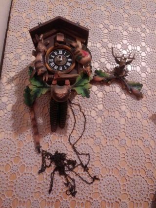 Vintage Estate Find Germany Cuckoo Clock Deer/buck - As/is Parts Repair Only