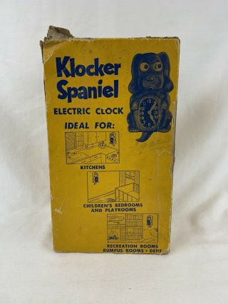 Klocker Spaniel - Empty Box - Vtg Animated Clock - Herold Products