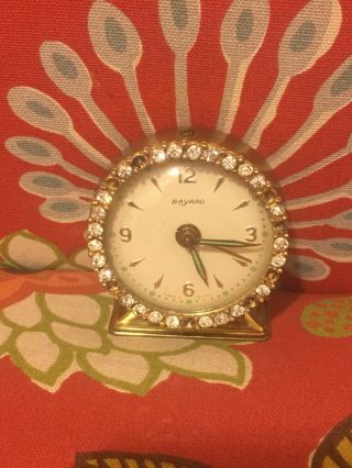 Vintage Alarm Clock Bayard France Rhinestones