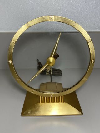 Vintage Jefferson Golden Hour Mystery Clock 580 - 101 Mcm Retro