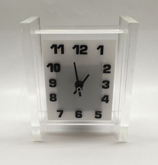Mid Century Modern Chunky Lucite Table Top Clock
