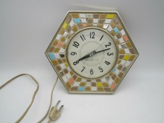 Ge Gerneral Electric Plastic Mosaic Wall Clock 2118 A Mcm Mid - Century