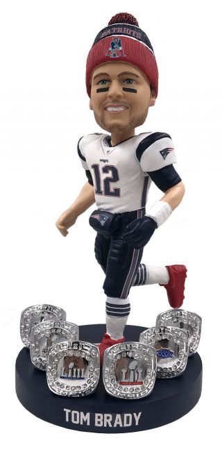 Tom Brady England Patriots 6x Bowl Ring Base Exclusive Bobblehead /750