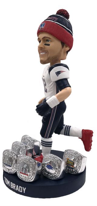 Tom Brady England Patriots 6X Bowl Ring Base Exclusive Bobblehead /750 2