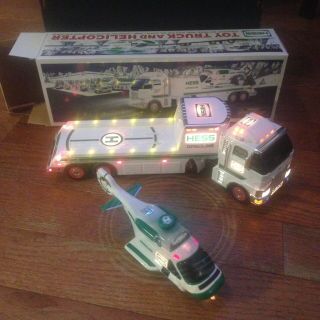 Hess Trucks 2006 Truck Trailer With Helicopter And Box