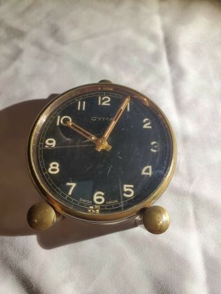 Vintage Art Deco Cyma Swiss Made Miniature Alarm Clock