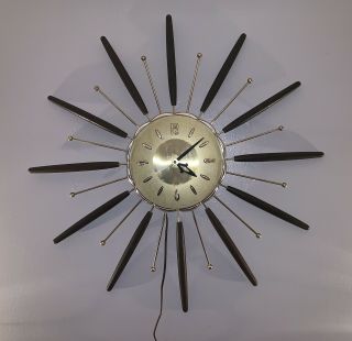 1963 Mid Century Modern Lux Robert Shaw Starburst Atomic Wall Clock