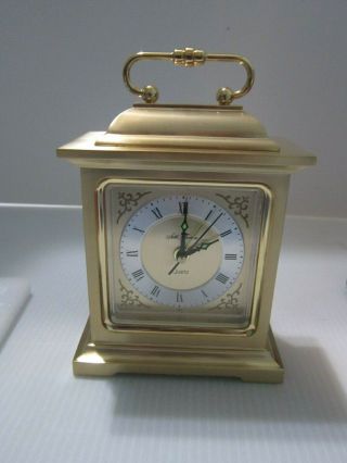 Vintage Seth Thomas Rapture - Brass Desk Mantle Alarm Clock Quartz