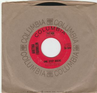 Northern Soul 45rpm Aretha Franklin,  " One Step Ahead ",  Columbia 43241
