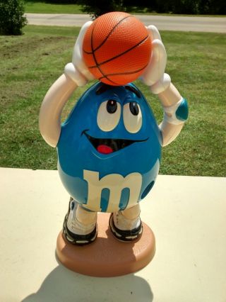 Official M&m’s Brand Collectible Blue Peanut Basketball Player Candy Dispenser
