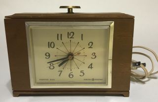 Vintage General Electric Mid Century Alarm Clock Danish Wood Model 7312k Read