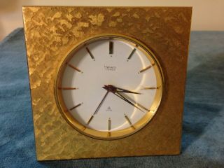 Vintage Swiss Helveco Brass Wind - Up Travel Alarm Clock