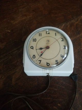 Telechron Red Dot Electric Kitchen Wall Clock Art Deco For Parts/repair