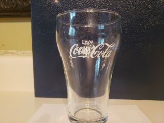 Set Of 3 Vintage Enjoy Coca Cola Coke Glasses Clear Glass 8 Oz 5 " Bell Shape