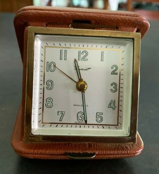 Vintage Travel Alarm Clock By Tourist,  7 Jewels,  Made In Germany,  Great
