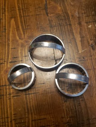 3 Vintage Tin Cookie Biscuit Cutter With Metal Handle Small Medium Large
