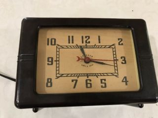 Vintage Lackner Art Deco Clock Bakelite Case Running