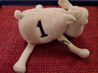 1 Sleep Number Serta Sheep Lamb Plush Stuffed Animal White Blue Eyes 8 "