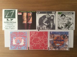 L7,  Huggy Bear And Lunachicks 6 X 7” Vinyl - Shove,  Her Jazz,  Cookie Monster