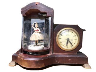 Vintage Ballerina United Electric Clock Corp Model 870 Animated & Music