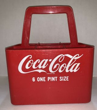 Vintage Coca Cola Plastic Coke Bottle Carrier Holder Caddy 6 Pack One Pint