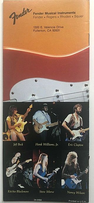 1984 FENDER Musical Instruments Price List (35 pgs) incl.  Rogers,  Rhodes,  Squier 2