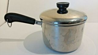 2 Qt 82 Revere Ware Sauce Pan Pot Stainless Steel Bottom W/lid 1801 Clinton,  Usa