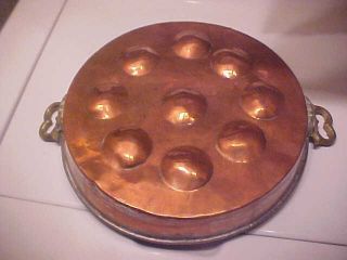 Antique Round Copper Cake Jello Mold Pan 2
