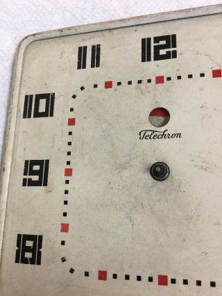 Vintage Telechron Art Deco Wall Clock Metal Dial And Movement Part (no motor) 3