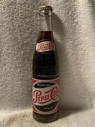 Full 10oz Pepsi - Cola Sparkling Acl Soda Bottle Hickory,  N.  C.