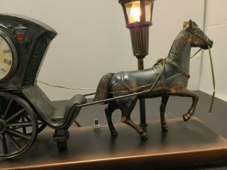 Horse Carriage United Sessions Clock Lamp Vintage 1960s Hanson Cab (parts only) 3