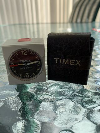 Timex Mini - Alarm With Leather Travel Case With Extra Battery