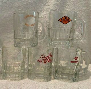 Five Vintage Root Beer Mini Mugs - Bk,  Dog N Suds,  Hires,  Silverfross,  Stewart 