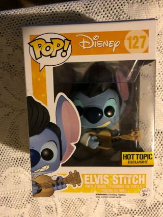 Funko Pop Elvis Stitch 127 Disney Vinyl Figure Hot Topic Exclusive Authentic