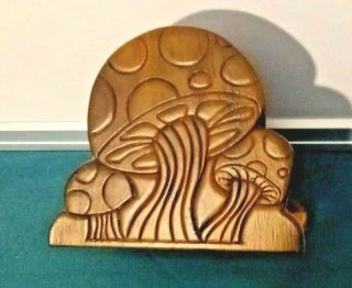 Vintage Wood Mushroom Napkin/mail Holder