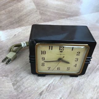 Vintage General Electric Desk Clock Model 3h158 For Repair Bakelite