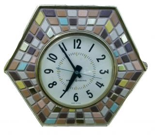 Mcm General Electric Wall Clock Mosaic Tile Hexagon Retro 2118 Mid Centry