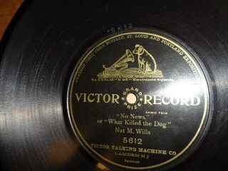 Early 1900s Victor Grand Prize 1 - Sided 78/nat M.  Wills.  " No News ".  /e