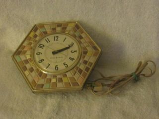 Vintage Retro Ge General Electric Model 2118a Pastel Mosaic Wall Clock U.  S.  Made